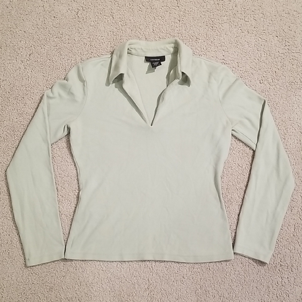 Vintage Express Light Green Long Sleeve Top